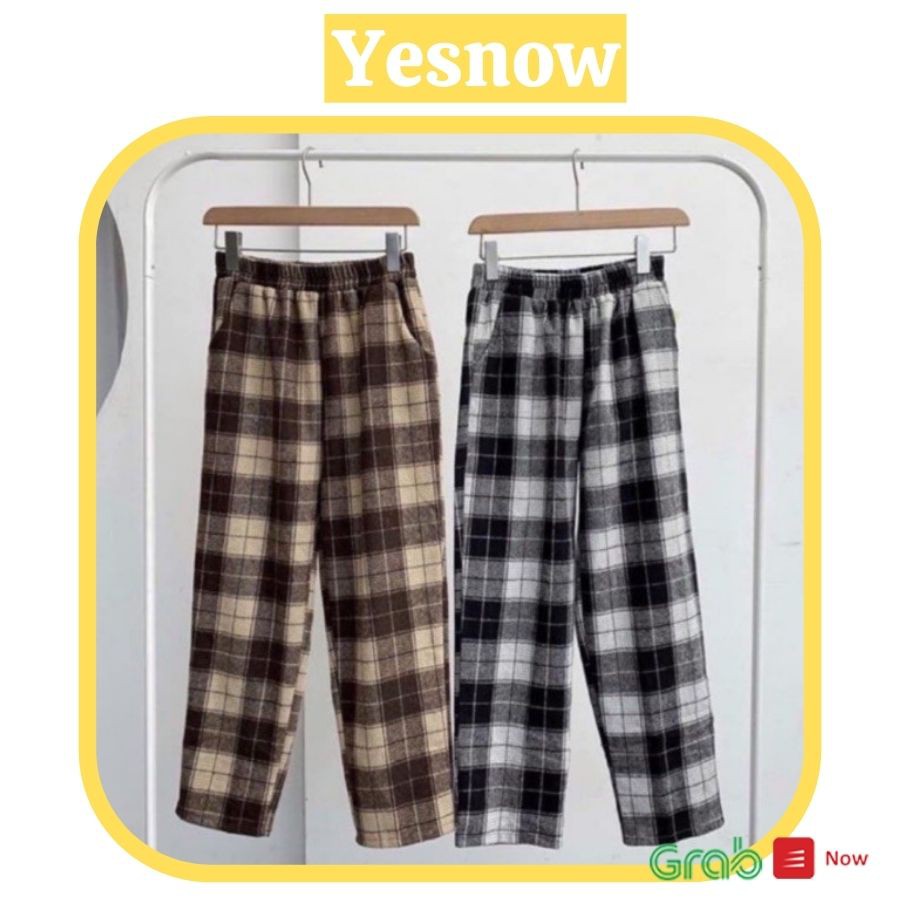 Quần baggy kẻ caro