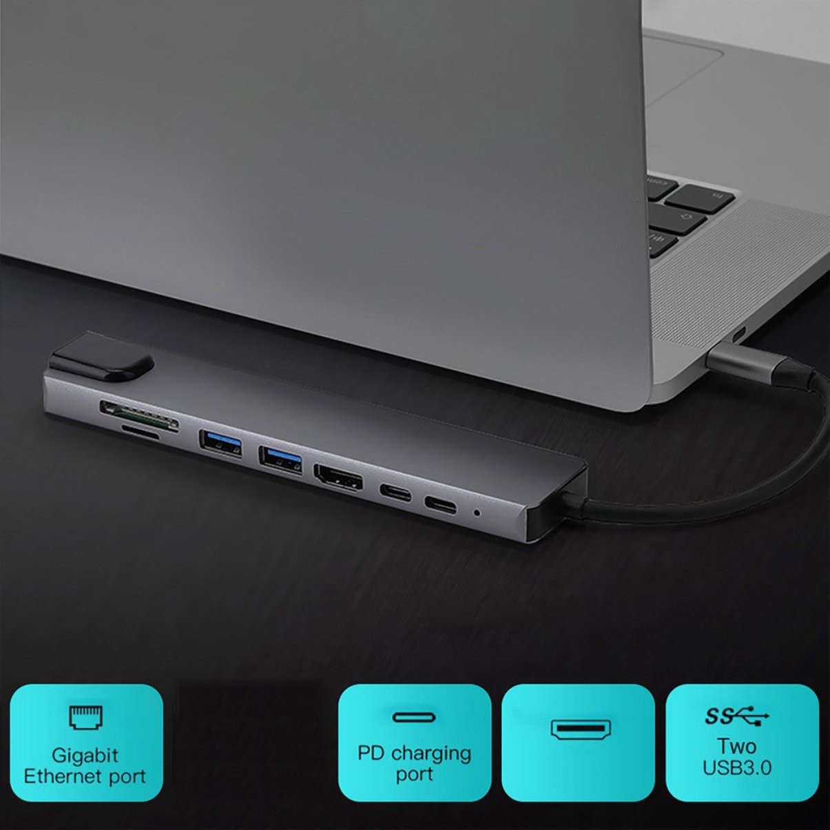 Cáp Chuyển Đổi 8 Trong 1 Sang Usb-C Hdmi-Compatible Ad Ter Usb 3.0