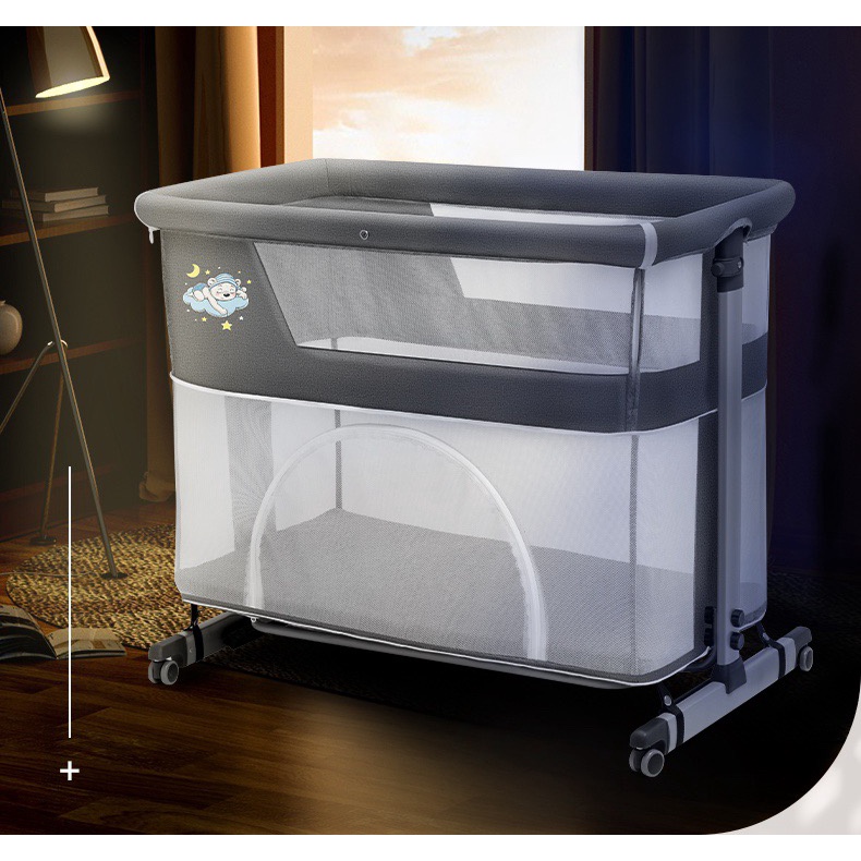 Nôi cũi đa năng cho bé  V-Baby F1 có 5 chế độ tiện lợi, gấp gọn nhánh chóng và nôi cũi F2 có 4 mức điều chỉnh độ cao