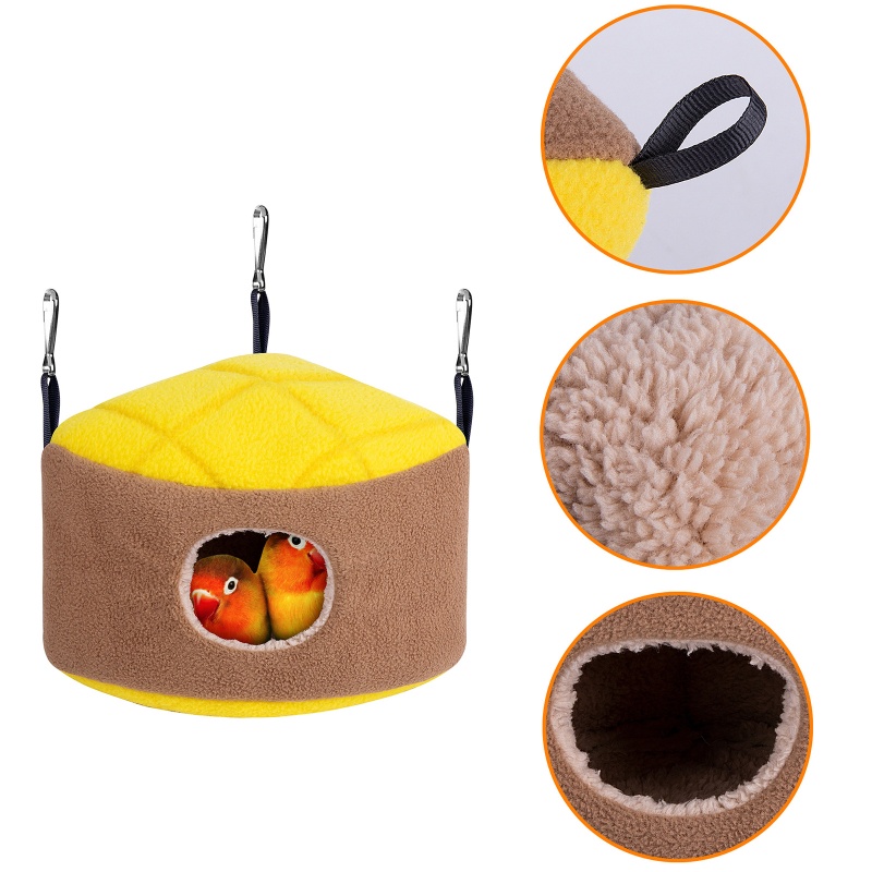 Tổ vải nhung lông giữ ấm treo trong lồng chim vẹt/ chuột hamster/ chuột nhảy