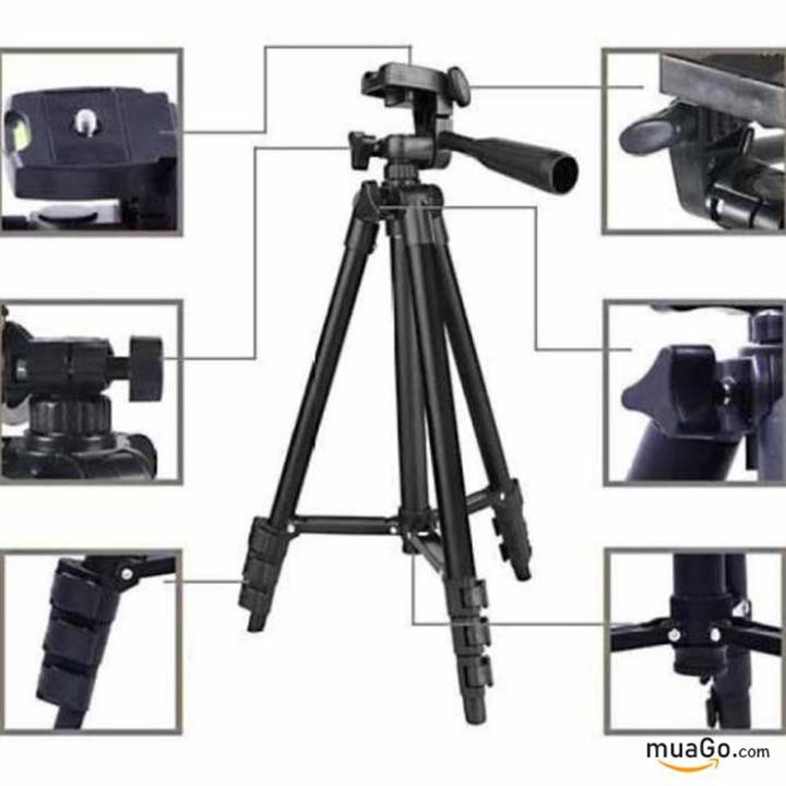 [HCM] Gậy chụp hình Tripod 3120 tặng túi dây rút và kẹp điện thoại kèm remote