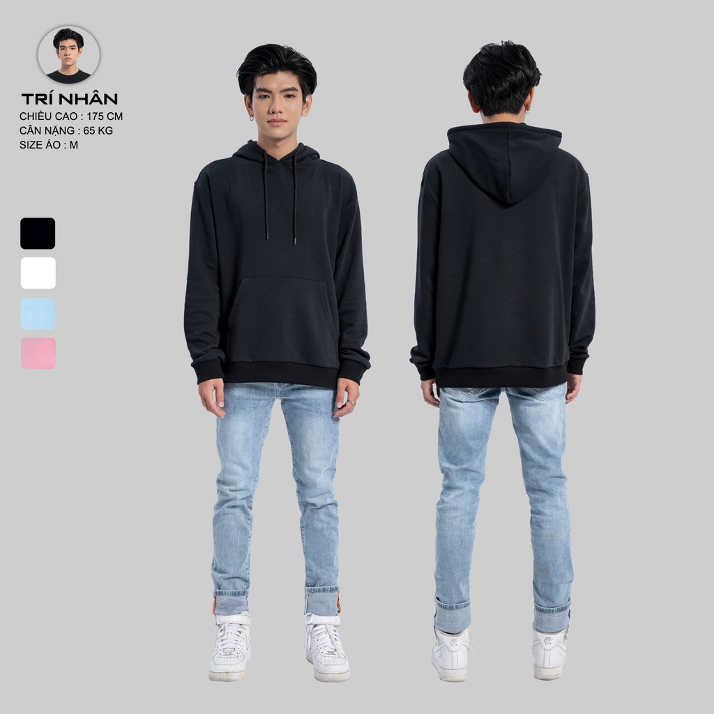 Áo Hoodie Nữ Nam Form Rộng [SIGNATURE FULL BOX] Outfitters Kiểu Trơn HOO05 Chui Đầu Thun Cotton Nỉ Cá Local Brand