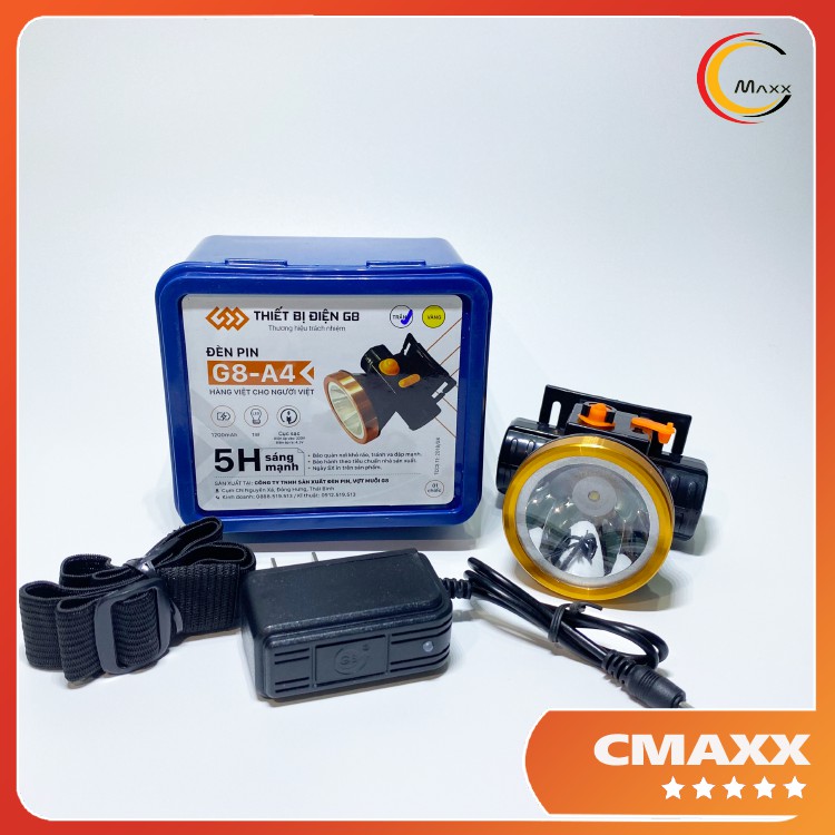 ĐÈN PIN ĐỘI ĐẦU SIÊU SÁNG G8 A4 – GIA DỤNG CMAXX
