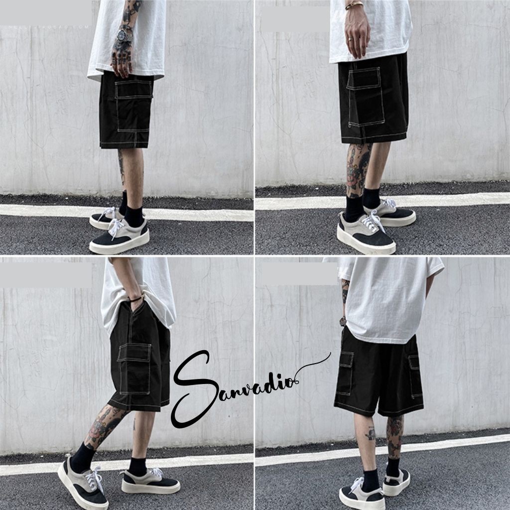 Quần SHORT TRƠN unisex Sanvadio thể thao basic nam nữ oversize phong cách đường phố Hàn Quốc Ulzzang