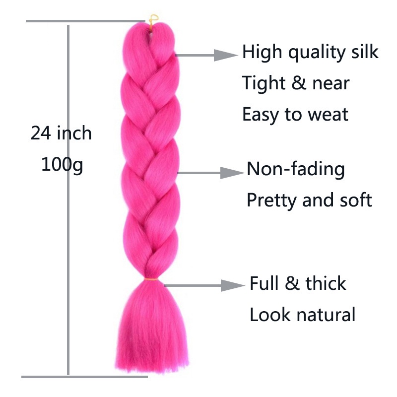 Bím Tóc Giả 24 "100G Màu Xám Tím Ombre Dành Cho Nữ