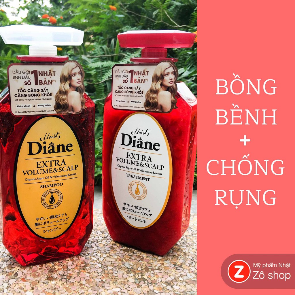 Dầu gội & xả Moist Diane - Chống rụng, Làm phồng tóc (450ml)