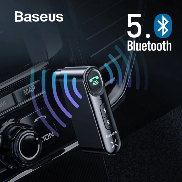 Bộ thu phát Bluetooth Receiver Baseus WXQY-01 Bluetooth version: v5.0, Cổng sạc micro USB, tai nghe giao diện AUX 3,5