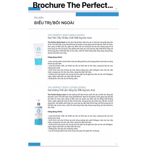 Chính Hãng] Sữa Tắm và lotion trắng da Tẩy Tế Bào Chết - The Perfect Body Wash, 237ml