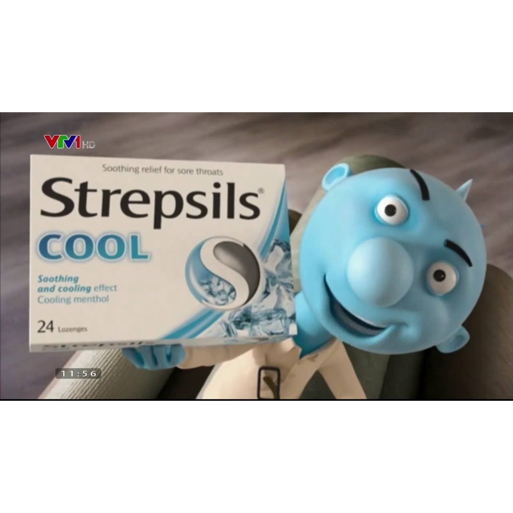 Viên ngậm Giảm ho, Giảm đau họng Strepsils Cool