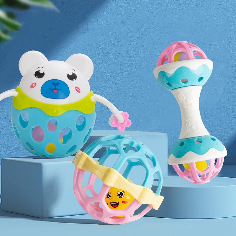 Xúc xắc gặm nướu Đồ chơi nhai cầm tay bằng cao su mềm cho bé Xúc xắc gặm nướu tiếng và cắn được cho bé sơ sinh bộ đồ chơi