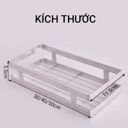 Giá kệ gia vị Inox 304 Nanichino để đồ treo tường, gắn tường, dán tường đa năng có sẵn keo sealant fix