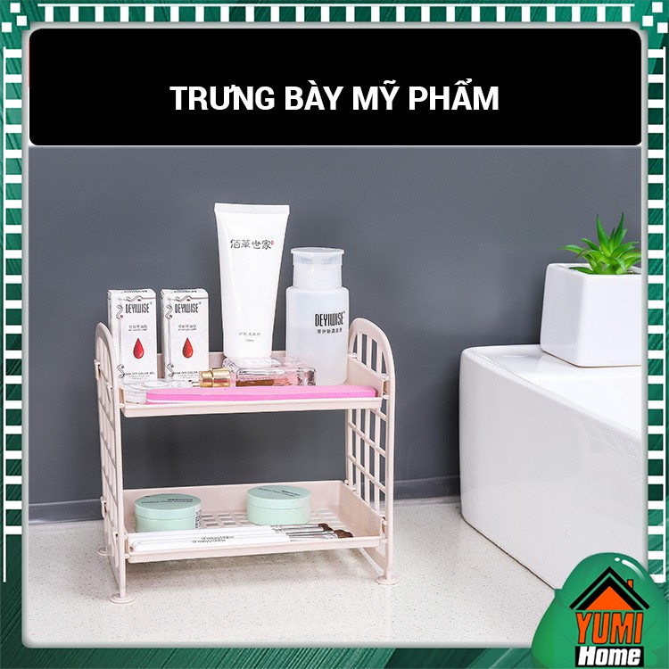 Kệ nhựa 2 tầng mini - Kệ mini đựng đồ đa năng để bàn siêu cưng