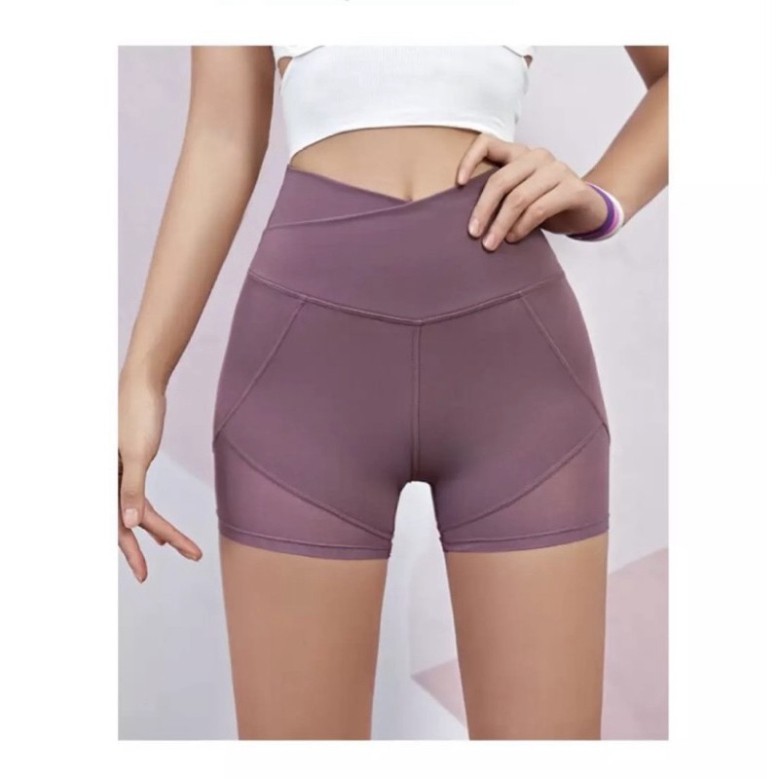 [Có Túi Nhỏ] Quần Short Lỡ Biker Thể Thao Nữ Phối Lưới Cực Xinh