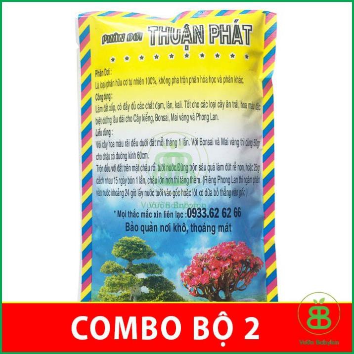 (NEW) PHÂN DƠI HỮU CƠ NGUYÊN CHẤT DÙNG CHO HOA HỒNG - THUẬN PHÁT 75G 2 GÓI