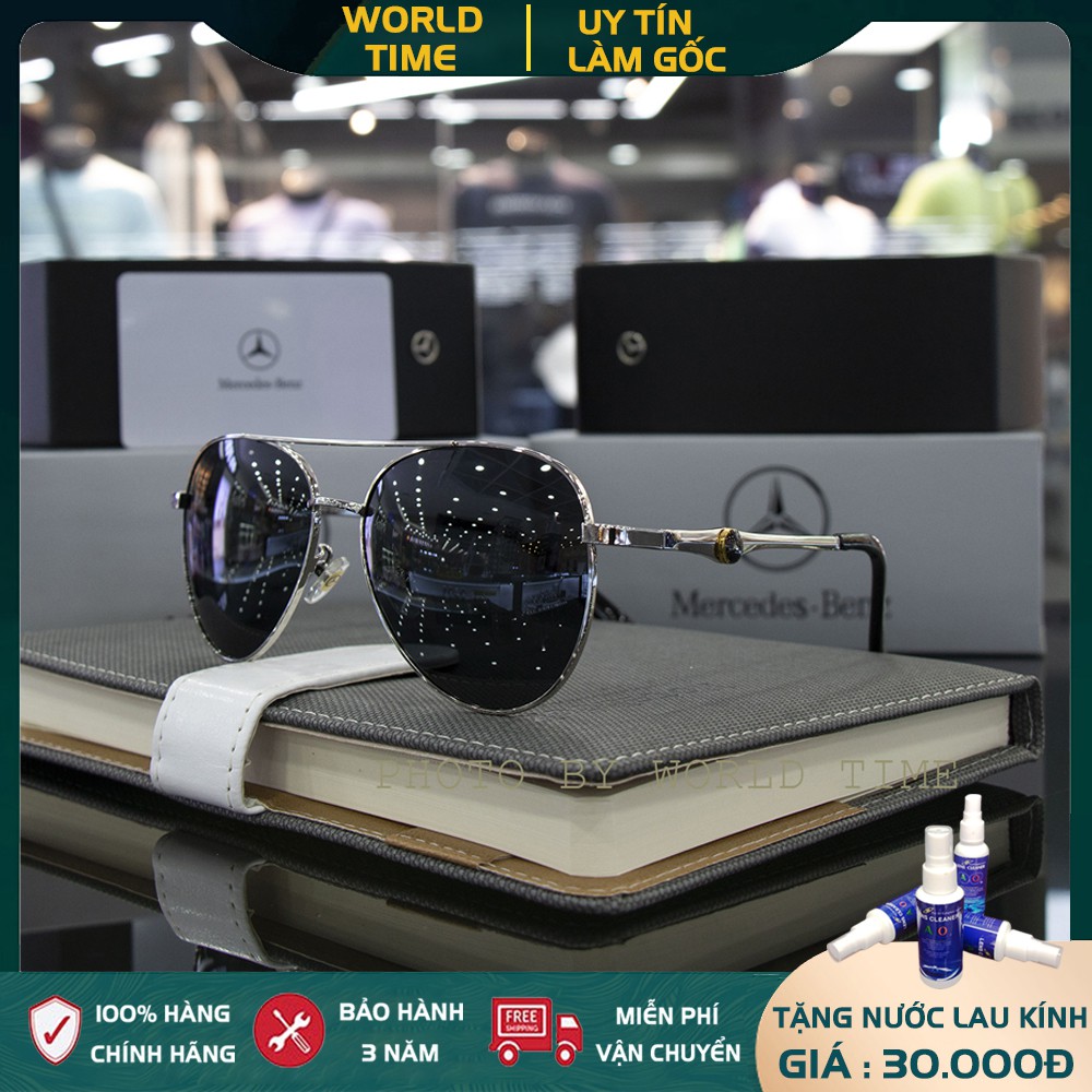 Kính Mát Nam Benz7 Cao Cấp Full Box + Thẻ Bảo Hành 1 Năm - Khăn Lau Kính, Mắt Kính Cường Lực - Gọng Titanium - Chống Lóa