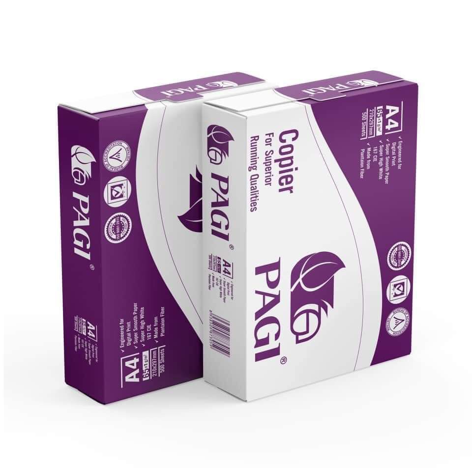 Giấy In A4 Pagi Định Lượng 65g/m2 New Vỏ Trắng Tím