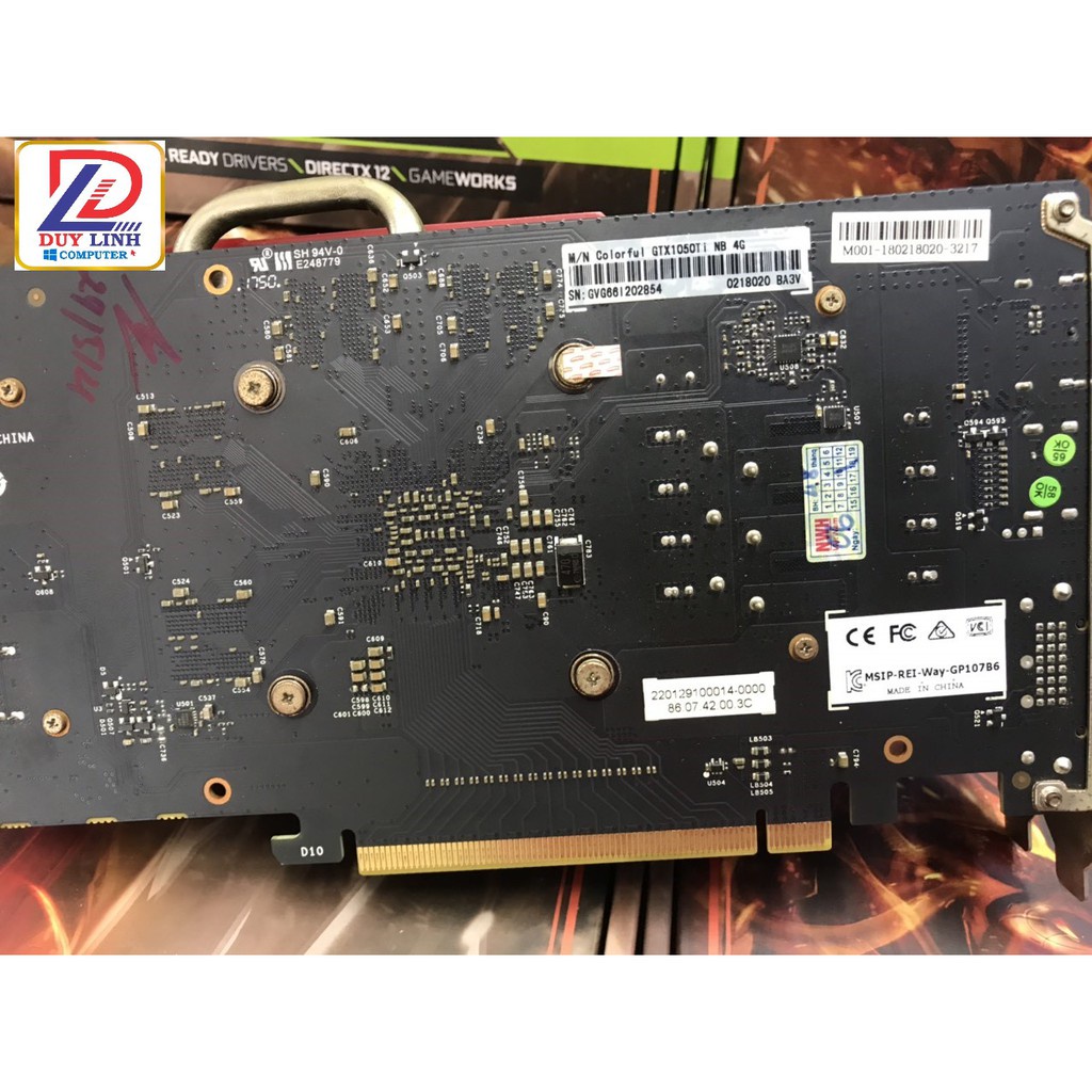 Vga GTX 1050ti 4G Colorful còn bảo hành đến 10/2022