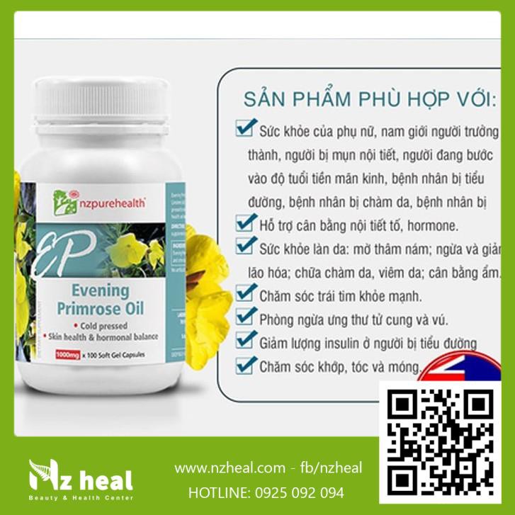 [Hỏa tốc] Viên uống tinh dầu hoa anh thảo Evening Primrose Oil Nzpurehealth 100 viên