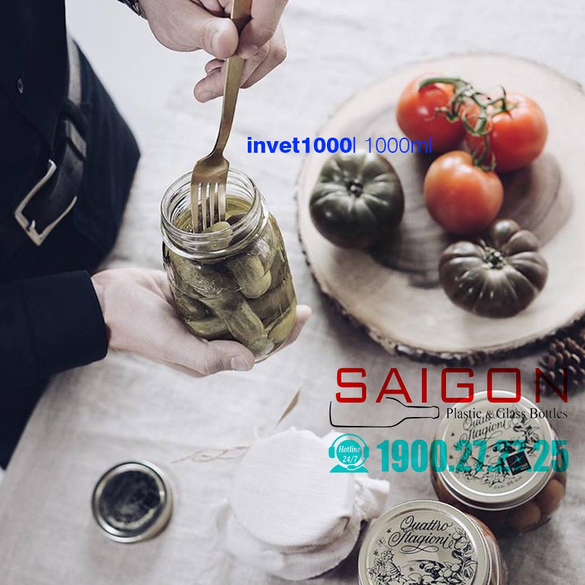 Hũ thủy tinh Italia Quattro Invetro 1500ml | 1000ml