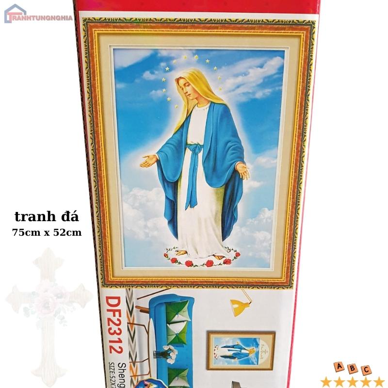Tranh đính đá, tranh thêu chữ thập đức mẹ ban ơn