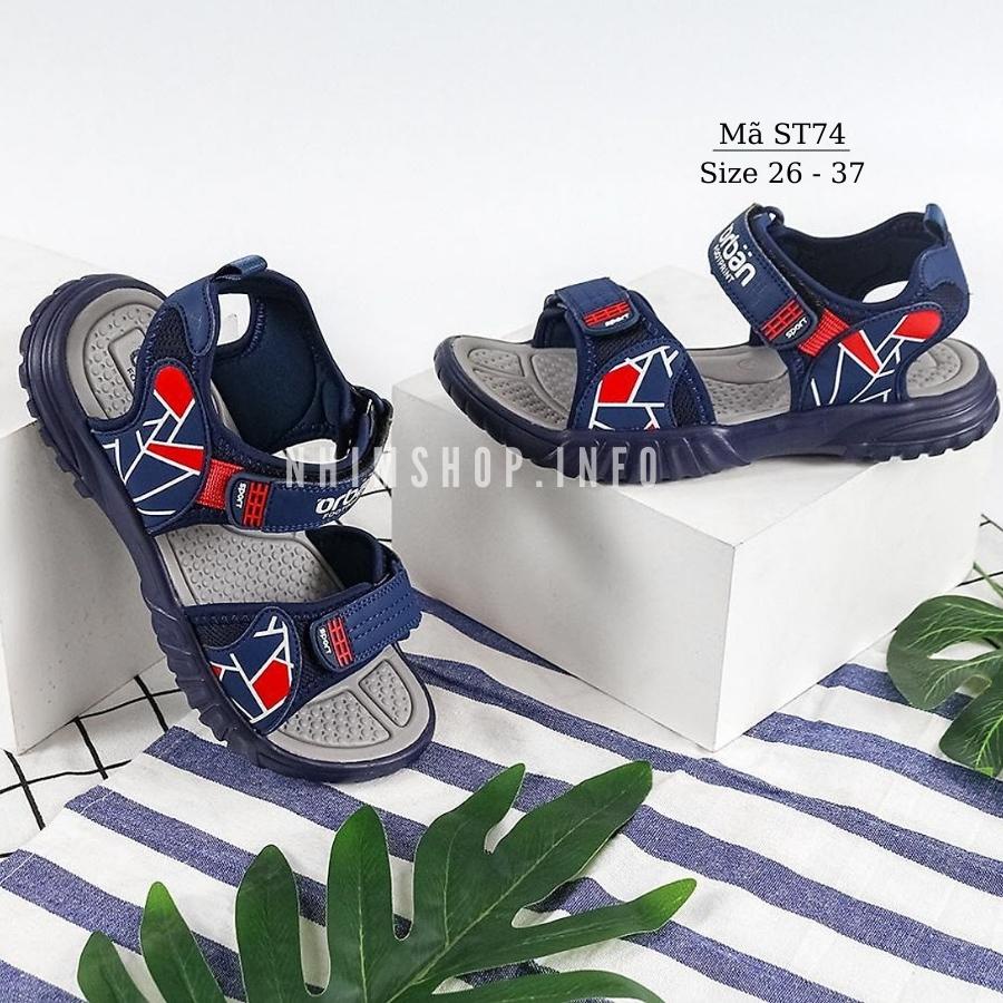 Giày sandal bé trai VNXK quai hậu dán thời trang nhẹ êm cho trẻ em 3 - 12 tuổi đi học đi biển ST74 chính hãng Urban