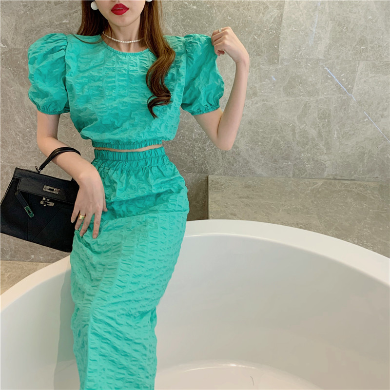 Set Chân Váy Lưng Cao Và Áo Tay Phồng Thời Trang Quyến Rũ Cho Nữ  váy | BigBuy360 - bigbuy360.vn