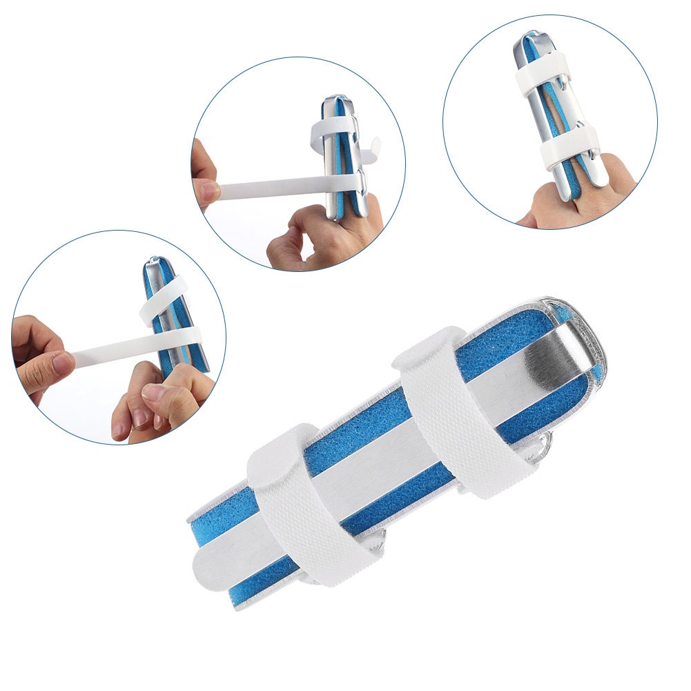 Hàng HOT Nẹp Cố định khớp ngón tay Phục hồi chấn thương Đau uốn cong Chỉnh sửa biến dạng 3 kích thước 【Texas053】