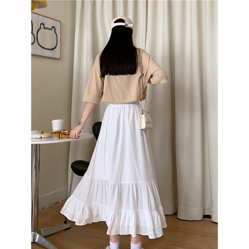 [ORDER] ảnh thật chân váy công chúa xòe dáng dài đuôi xếp tầng kiểu boho (Quảng Châu loại 1)