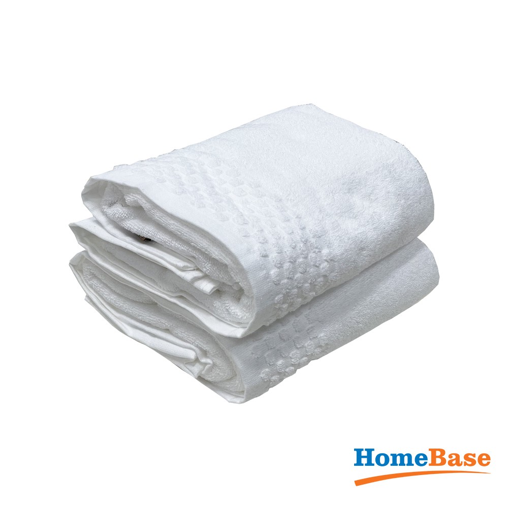 HomeBase HLS Khăn tắm 100% cotton mềm mịn thấm nước nhập khẩu từ Thái Lan chuẩn khách sạn 40x81cm - trắng pixie