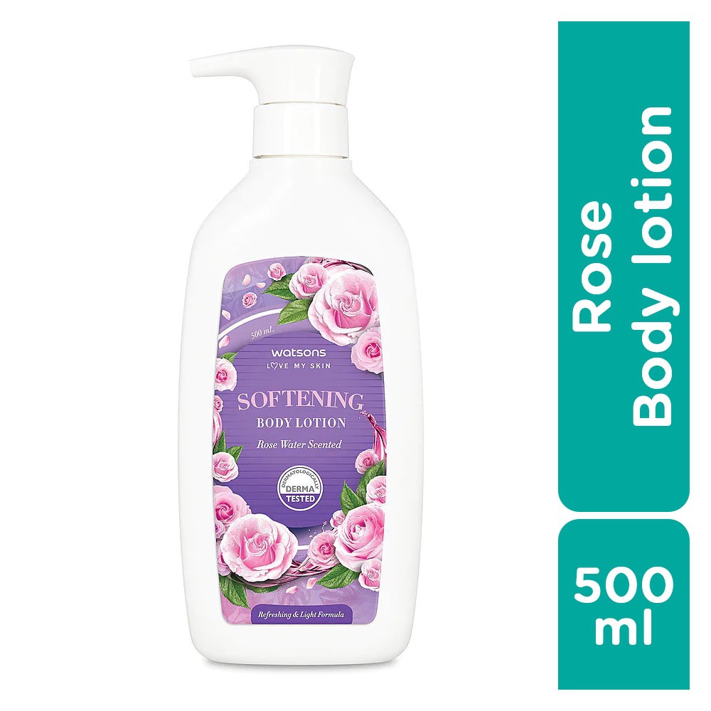 Sữa Dưỡng Thể Watsons Softening Rose Hương Hoa Hồng Giúp Làn Da Mịn Màng 500ml