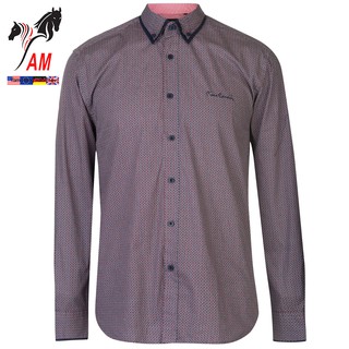 [100% cotton] Áo Sơ Mi Nam PIERRE Cardin AOP Long Sleeve Shirt Mens Cao Cấp (Hồng chấm - Size EU - UK)
