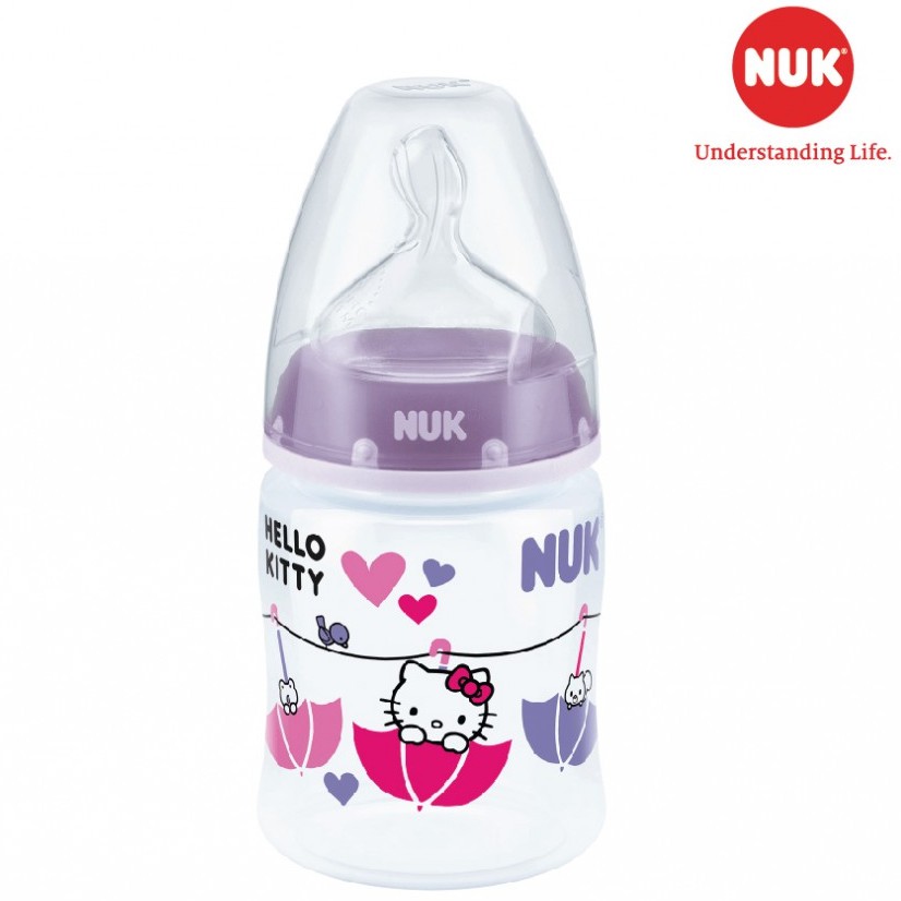 Bình sữa NUK Premium choice Hello Kitty nhựa PP núm ti 150ml ( S1-M) , 300ml (S1-M; S2-M)