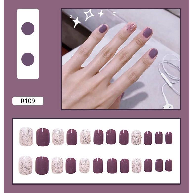 Bộ 24 móng tay giả cực xinh (kèm keo - dùng nhiều lần - mã R101-R102)