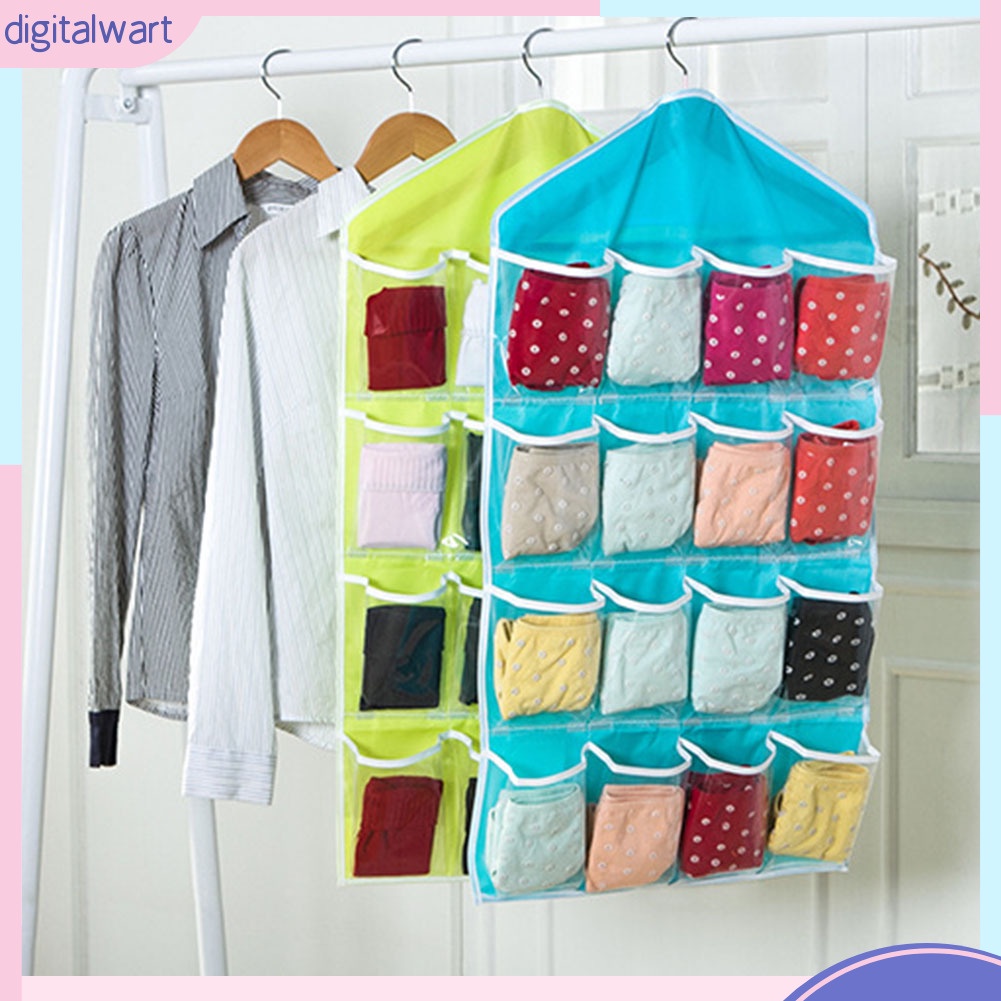 Túi Treo Trong Suốt 16 Ngăn Đựng Đồ Lót / Vớ Chống Bụi Bẩn Tiện Dụng