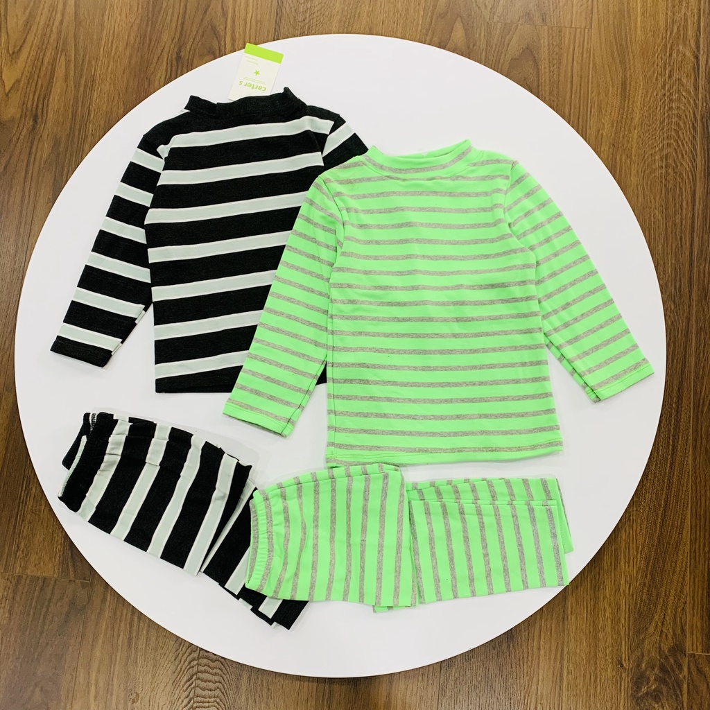 Bộ quần áo kẻ dài tay nhiều màu cho cả bé trai và bé gái size từ 1 - 5