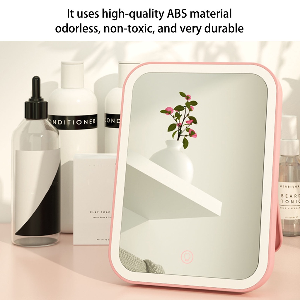 [Hàng mới về] Gương trang điểm tích hợp đèn led không dây 1200mAh 3 màu sắc ánh sáng có thể điều chỉnh