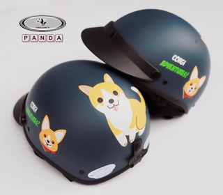 Combo nón Corgi 1/2 kèm kính phi công