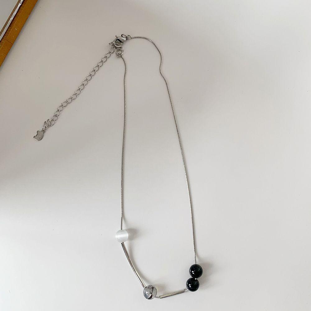 Vòng cổ choker SKJK thép titan đính đá mắt mèo phong cách Hàn Quốc cá tính thời trang cổ điển thanh lịch