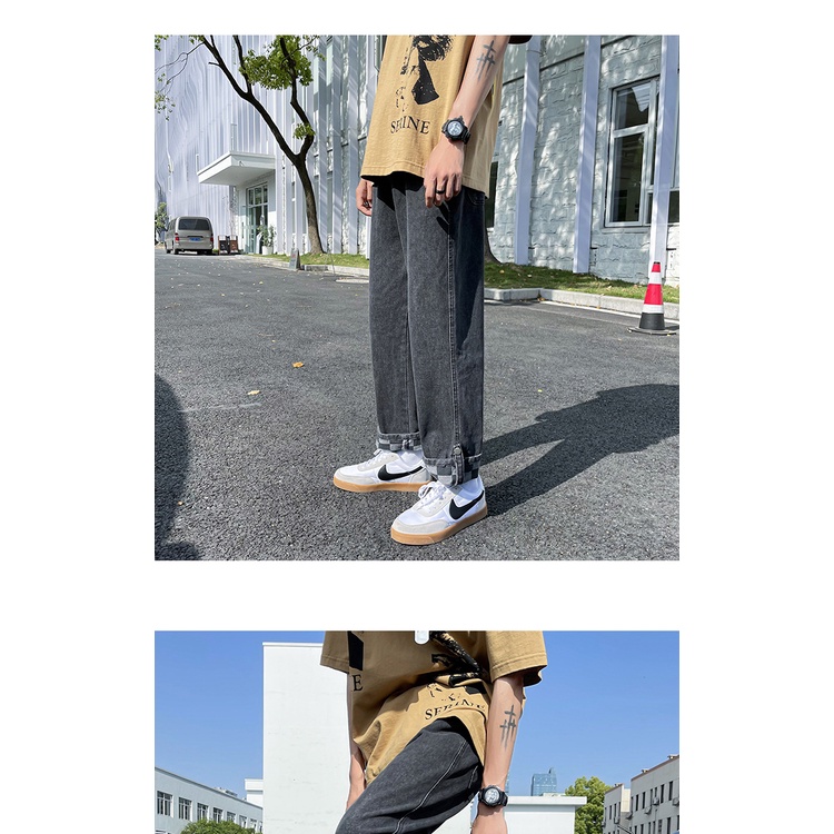 Quần Jeans Dài Ống Rộng Phong Cách Đường Phố Hàn Quốc Cho Nam TF1
