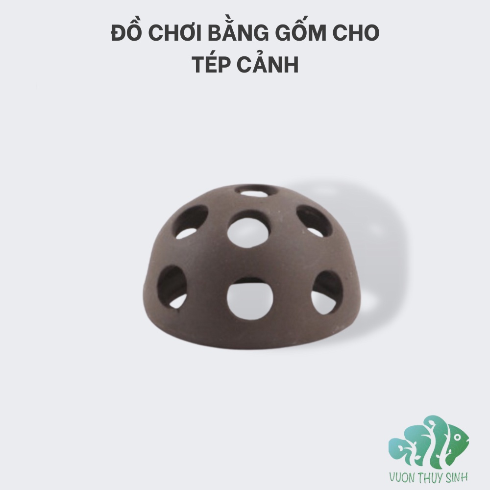 Đồ chơi bằng gốm cho tép  hình ống tròn lỗ 6cm làm nơi trú ẩn cho tép