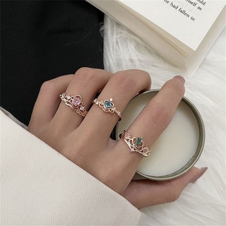 HOT Design Sense Girl Elegant Temperament Beautiful and Generous Princess Joint Ring Set Gift