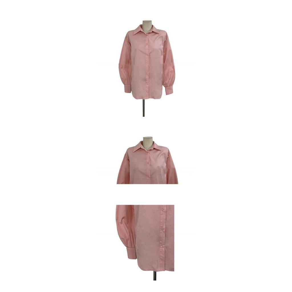 Áo Kiểu Nữ Blouses Women New Korean loose lantern sleeve long sleeve student college style pink