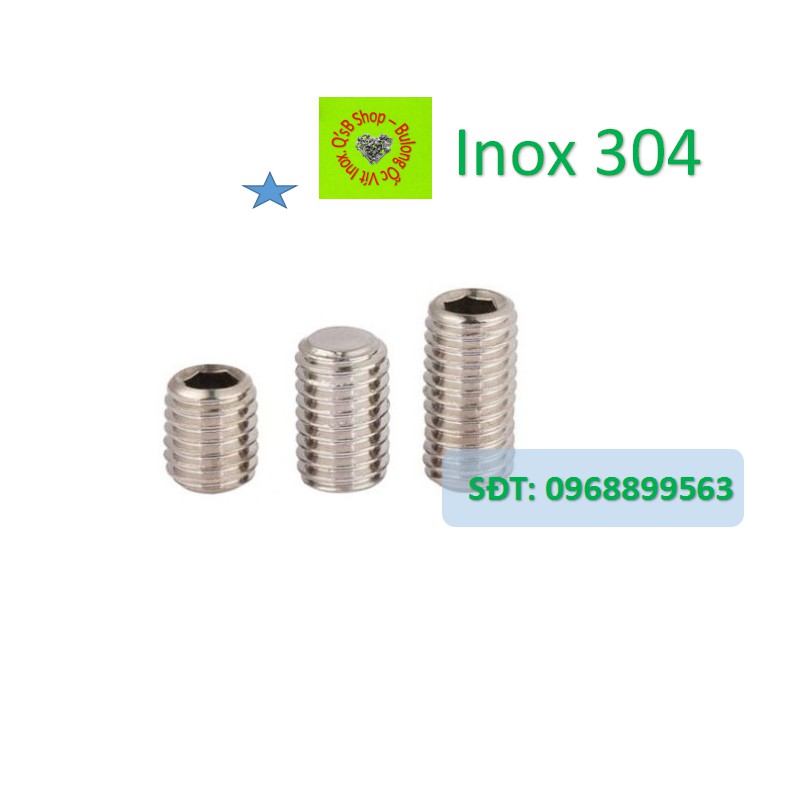 Vít trí chìm bằng inox size 8 combo 100c , vít trí lục giác chìm bằng inox, inox 304