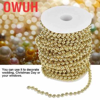 Cuộn Dây Chuỗi Hạt 6mm Dài 25m Màu Vàng / Bạc Trang Trí Tiệc Cưới