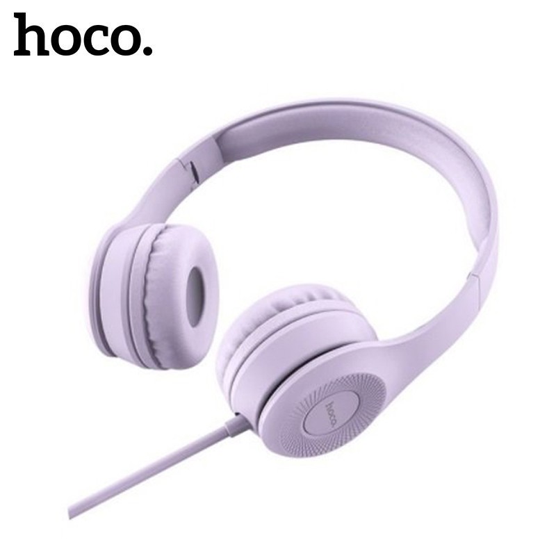 Tai nghe chụp tai có dây Hoco W21 jack 3.5mm bộ điều khiển có mic dài 1.2M hạn chế tiếng ồn, đeo êm tai