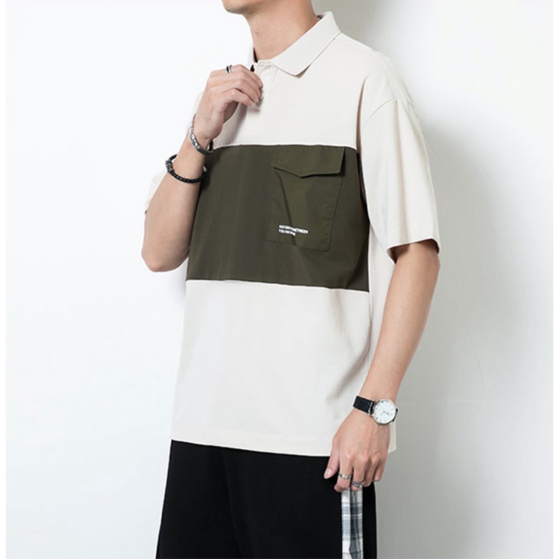 Áo Thun Polo Nam Nữ Tay Lỡ Phối Túi Ngực Cổ Bẻ Thời Trang Zenkonu TOP NAM 228
