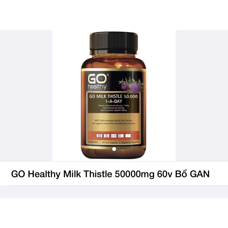 [CHẤT] GO Healthy Milk Thistle 50000mg 60v Bổ GAN mẫu mới nhất