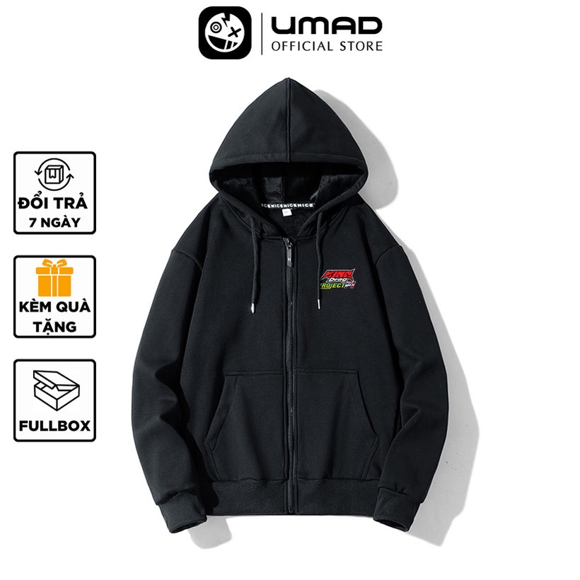 Áo khoác dây kéo UMAD unisex racing biker King Drag v.2 nam nữ vải da cá cao cấp co giãn 4 chiều, thoáng mát