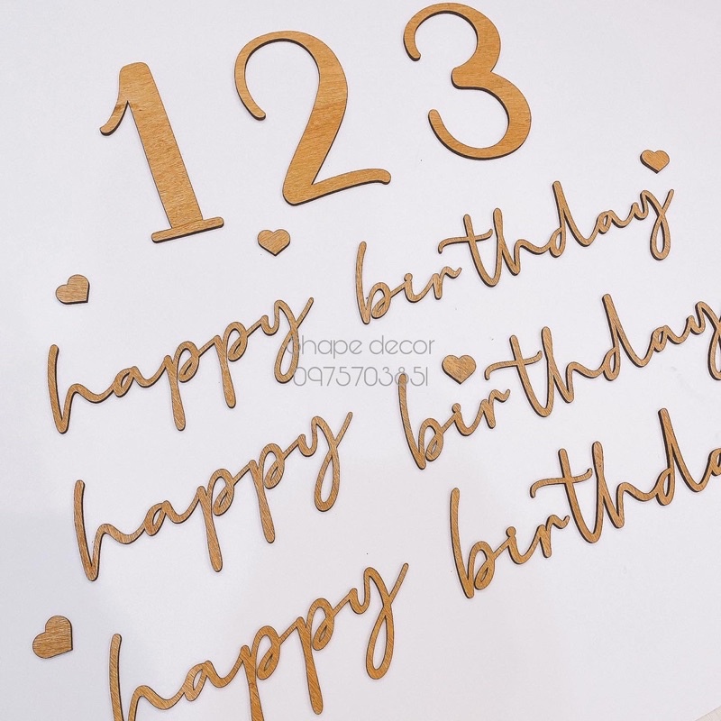 Chữ Happy birthday gỗ dán tường - ảnh thật - sinh nhật hàn quốc
