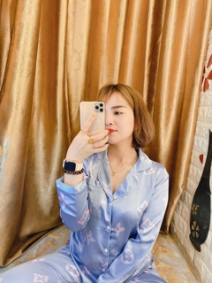 Bộ mặc nhà LV lụa cao cấp cực sang chảnh